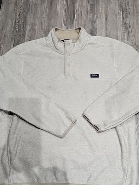 Eddie Bauer Light Stone Beige Quarter-Snap Pullover Fleece